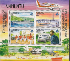 VANUATU Bateaux, Bateau, Automobile, Avions, Yvert N° BF 8 ** MNH 5 Eme Anniversaire Independance - Ships