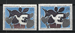 FRANCE 1955: Les Y&T 1319 Obl. Et 1319a Neuf** (variété Liseré Blanc Au-dessus Du Noir) - Used Stamps