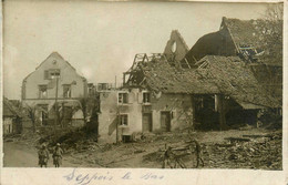 Seppois Le Bas * Carte Photo Militaire * Bombardements Guerre 14/18 War Ww1 Militaria Scieurs De Long Intérieur Village - Autres & Non Classés