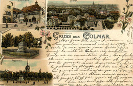 Gruss Aus Colmar * Souvenir * Cpa Illustrée Genre Carl Kunzli - Colmar