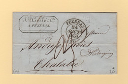 Pezenas - 33 - Herault - 24 Aout 1850 - Taxe 25 Manuscrite - 1801-1848: Precursors XIX