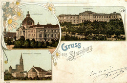 Gruss Aus Strasburg * Souvenir Strasbourg 1903 * Cpa Illustrée Genre Carl Kunzli - Strasbourg