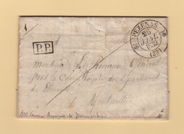 Pezenas - 33 - Herault - 1832 - Courrier De Gabian - Denonciation Anonyme Voir Texte - 1801-1848: Precursores XIX
