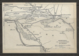 CARTE PLAN 1913 AUTRICHE OSTERREICH - PROMENADES Et EXCURSIONS DE FUSSEN - ROUTES ET SENTIERS - Topographical Maps