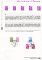 (Faciale = 6.50 €) " MARIANNE ( DE BEAUJARD ) ET L'EUROPE "  Sur Document Officiel De 2009. Parfait état ! DPO - 2008-2013 Marianne Of Beaujard