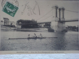 Deux Avec Barreur Ou Deux Barré - Bateau De Pointe - Marmande Vue Du Pont Suspendu Sur Garonne Lot & Garonne - Rowing