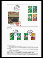 MACAU PRESENTATION SHEET FIRST DAY OBLITERATIONS - PAGELA CARIMBO 1º DIA 1987 Casino Games (STB7) - Brieven En Documenten