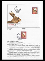 MACAU PRESENTATION SHEET FIRST DAY OBLITERATIONS - PAGELA CARIMBO 1º DIA 1987 Year Of The Rabbit (STB7) - Covers & Documents