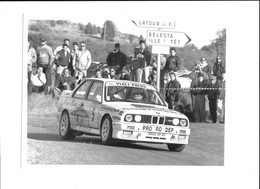 RALLYE BMW - INTERSECTION LATOUR DE FRANCE BELESTA ILLE SUR TET PYRENEES ORIENTALES - PHOTO DAVIAU 24*18 CM - Automobili