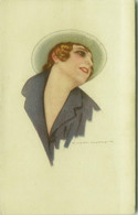 NANNI SIGNED 1910s  POSTCARD - GLAMOUR WOMAN WITH HAT - N.309/3  (BG1832) - Nanni