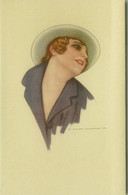 NANNI SIGNED 1910s  POSTCARD - GLAMOUR WOMAN WITH HAT - N.309/3  (BG1833) - Nanni