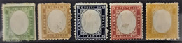 ITALY / ITALIA 1862 - MLH - Sc# 16, 17, 19, 20, 21 - Mint/hinged