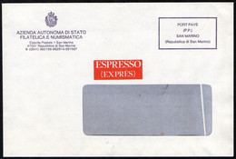 SAN MARINO 1988 - BUSTA VIAGGIATA ESPRESSO - PORT PAYE - Storia Postale