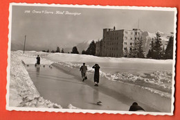 FBB-17 Crans-Montana Partie De Curling Et Hotel Beauséjour. ANIME. Visa ACF 1939 Soc. Graph. 7315. Circulé 1940, - Crans-Montana