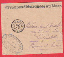CAD TRESOR ET POSTES 249 GARNISON DE FEZ MAROC GRIFFE TROUPES DEBARQUEES AU MAROC 1912 - Lettres & Documents