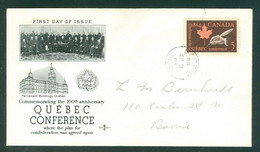 Conférence QUÉBEC Conference; Timbre Scott # 432 Stamp; Pli Premier Jour / First Day Cover (6569) - Lettres & Documents