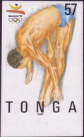 Tonga 1992 Olympic Games -  Imperf Plate Proof Showing Diving - Summer 1992: Barcelona