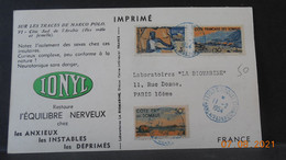 Carte Publicitaire De Djibouti De1954 à Destination De Paris - Lettres & Documents