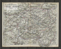 CARTE PLAN 1913 AUTRICHE OSTERREICH - TIROL ARLBERG BRENNER - CHEMINS DE FER EISENBAHN - SALZBURG - Topographical Maps