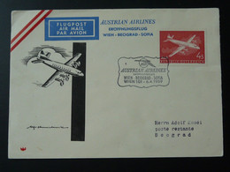 Lettre Premier Vol First Flight Cover Wien --> Belgrad AUA 1959 Ref 795 - Premiers Vols