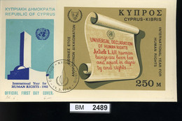 BM2489, Zypern. O, 1968 1 FDC, Block 6 - Covers & Documents