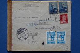 Z4  TURQUIE  BELLE LETTRE RECOM. CENSUREE 1943   POUR BRUXELLES  BELGIQUE + + AFFRANCHI.  INTERESSANT - Storia Postale