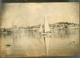 Basse Indre * Vue De La Ville * Bateau Régate ? Voilier * RARE Photo Ancienne Albuminée Circa 1895/1910 - Basse-Indre