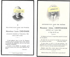 CHEVENIER LOUIS Et JULIEN ,+1942 Et + 1951 , Imp. ROANNE - Décès