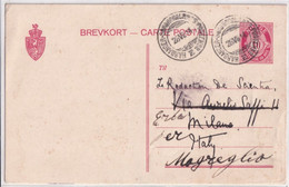1914 - NORVEGE - CP ENTIER De L'HOTEL HARDANGER à ODDA !! => MILANO (ITALY) - Briefe U. Dokumente