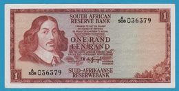 SOUTH AFRICA 	1 Rand Jan Van Riebeeck	ND (1966-1972)	Serie A508 036379 P# 109b - South Africa