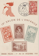 France Carte 1951 Salon De L'enfance - Gedenkstempel