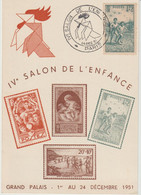 France Carte 1951 Salon De L'enfance - Gedenkstempel