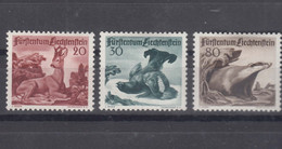 Liechtenstein 1950 Animals Mi#285-287 Mint Hinged - Unused Stamps
