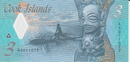 Cook Islands 3 Dollars ND ( 2021 ) P New 11 UNC Polymer Nice Number 011077 - Cookeilanden
