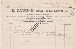 Facture Gent - E. Dawson - Cuir Et Caoutchouc 1888 (U180) - 1800 – 1899