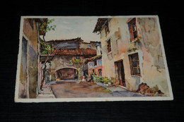 31053-                       SUISSE, MELIDE, COUR RUSTIQUE / WATERCOLOR - Melide