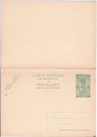 CONGO BELGE - CARTE ENTIER Avec REPONSE PAYEE ! - Stamped Stationery