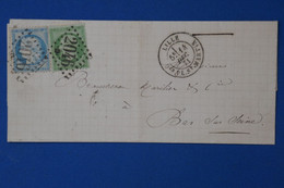 Z5 FRANCE BELLE LETTRE RARE   1871 LILLE   POUR BAR SEINE+ RARE N 35 ? N 37   + AFFRANCH. INTERESSANT - Autres & Non Classés