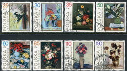 POLAND 1989 Floral Paintings Used.  Michel 3237-44 - Oblitérés