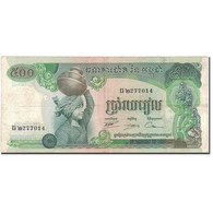Billet, Cambodge, 500 Riels, Undated (1973-75), KM:16a, TTB - Cambogia