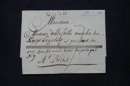 BELGIQUE - Marque Postale De Gand Sur Lettre Pour Paris En 1810 - L 103977 - 1794-1814 (Période Française)