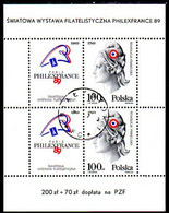 POLAND 1989 Bicentenary Of French Revolution Block Used.  Michel Block 108 - Blocks & Sheetlets & Panes