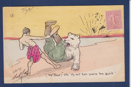 CPA Ours Position Humaine Circulé Caricature Satirique Guerre Russo Japonaise Russie Japon SINCLAIR - Bears