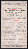 Oorlog GUERRE Leo Vandeneynde Beverloo Soldaat Gesneiveld Te DE Panne Aug 1915  Theunis Leopoldsburg - Images Religieuses