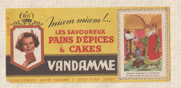 21/301 Buvard PAINS EPICES VANDAMME LES ROIS DE FRANCE - Gingerbread