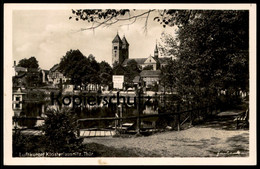 ALTE POSTKARTE KLOSTERLAUSNITZ GONDELSTATION TEICH SCHILD SCHWÄNE BELÄSTIGEN VERBOTEN Zieschank Postcard Ansichtskarte - Bad Klosterlausnitz