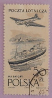 POLOGNE YT PA 51 OBLITÉRÉ "TRANSATLANTIQUE BATORY' ANNÉES 1957/1958 - Used Stamps