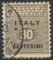 Italia, 1943, Governo Alleato, Per La Sicilia, Allied Military Postage 30 C., Usato - Anglo-american Occ.: Sicily