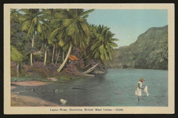 Dominique | Dominica B.W.I. Layou River Colored Postcard Unused Very Good+ (VG+) - Dominique