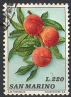 San Marino, 1973, Frutta, Mele, 3 L., Usato - Oblitérés